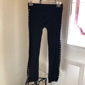 Black leggings with square studs on sides